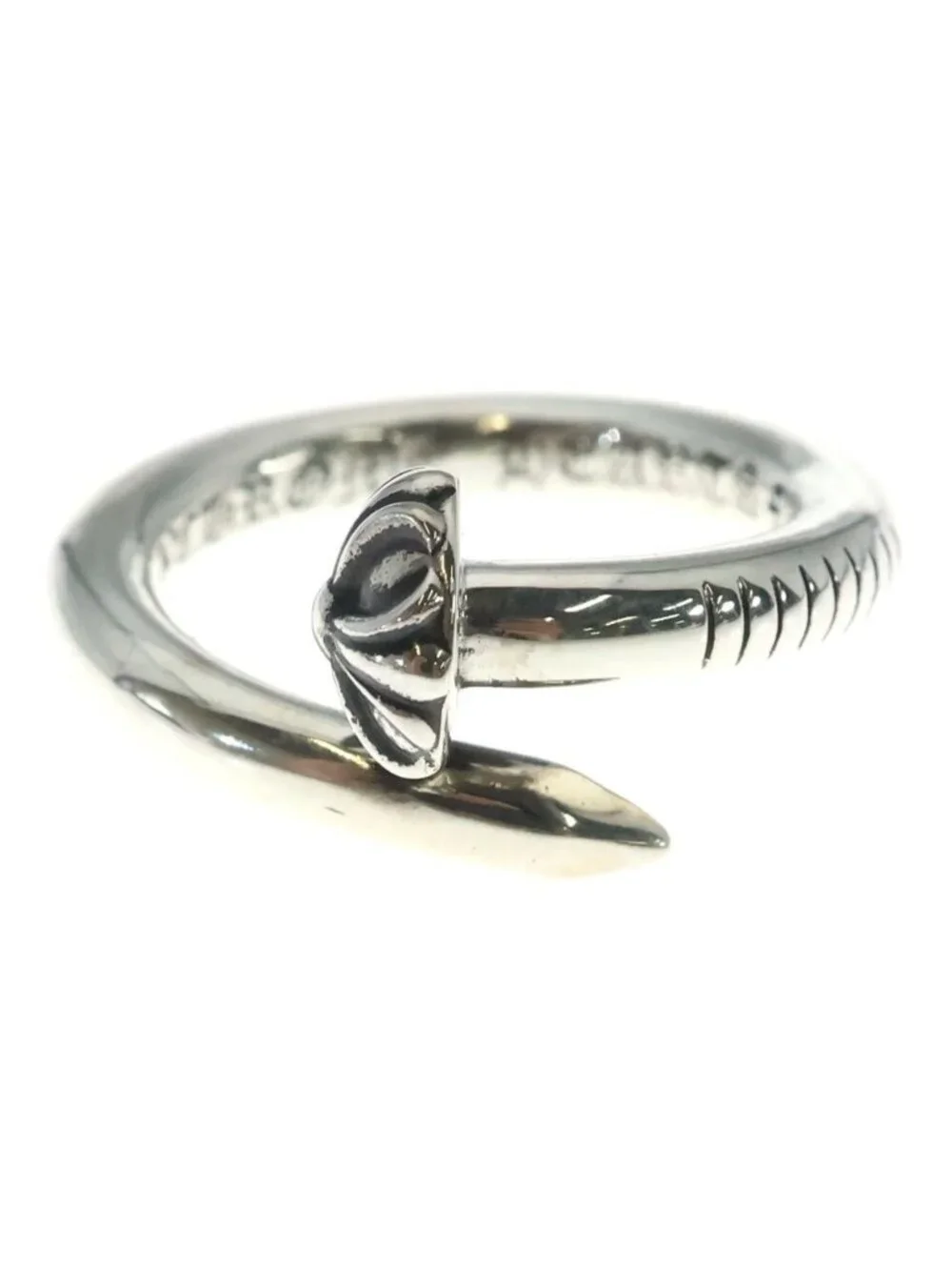 Chrome Hearts Nail Crsball Cross Ball Ring Silver